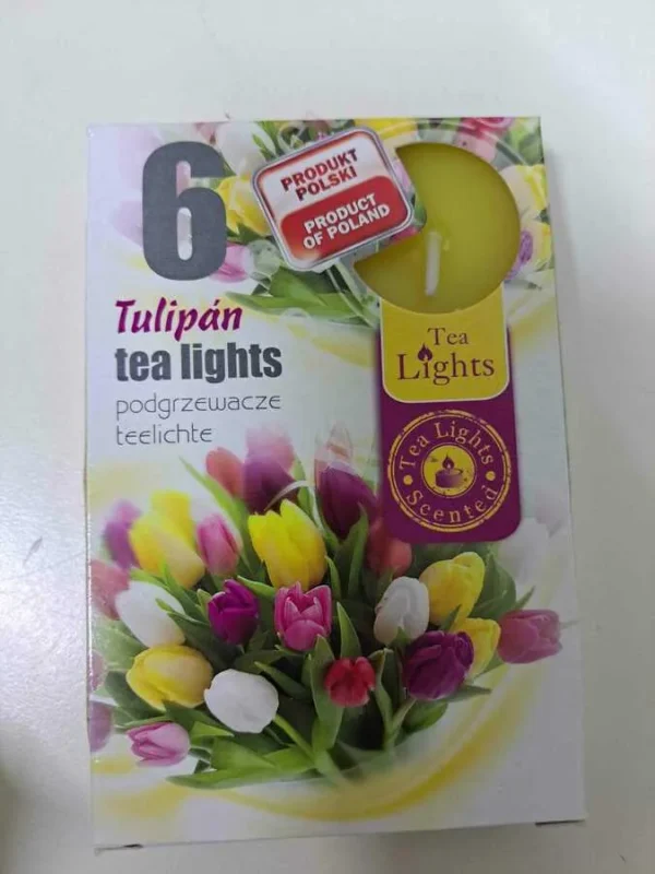 SET LUMANARI PARFUMATE TULIPS 8*12CM 6BUC
