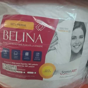 SET 2 PERNE MINET MATLASATE BELINA ALBE 60*60CM