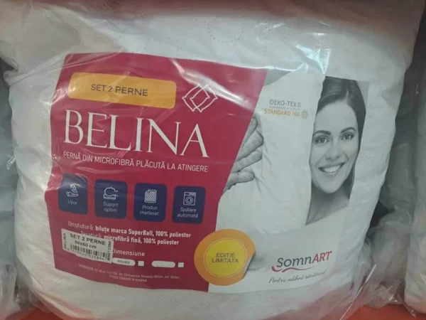 SET 2 PERNE MINET MATLASATE BELINA ALBE 60*60CM
