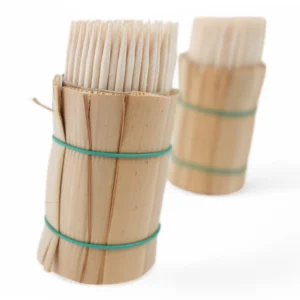 Set 2 Tuburi Cu Scobitori Din Lemn (Model Rustic)