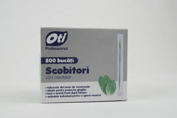 Scobitori Din Lemn Cu Vârf Mentolat (500 Buc) - imagine 2